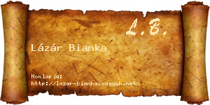 Lázár Bianka névjegykártya