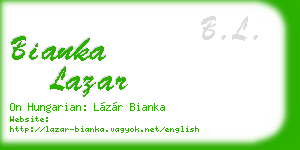bianka lazar business card